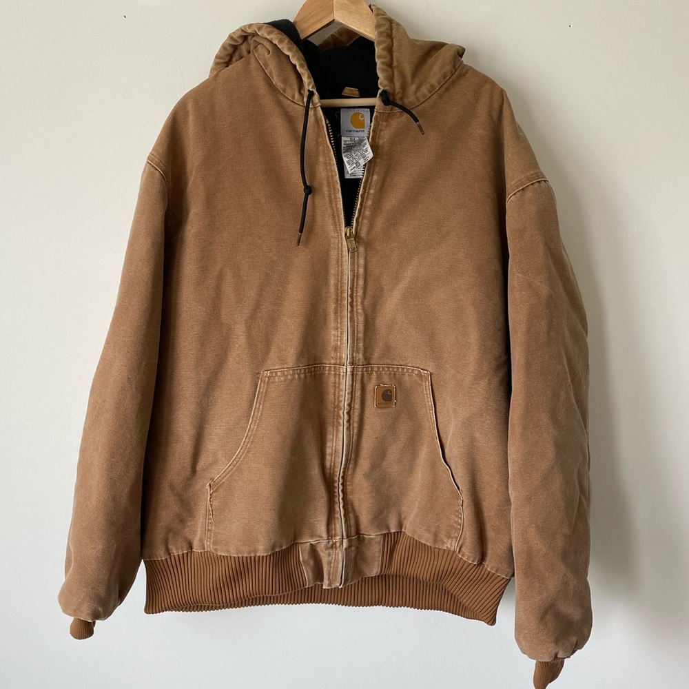 Carhartt full-zip construction jacket with hood